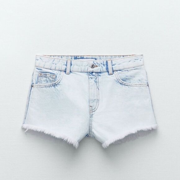 Zara Denim Short Shorts High Rise New - Picture 3 of 4